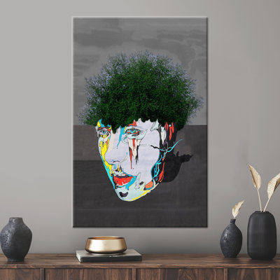 Large Graffiti Style Wall Art Featuring 3D Man Face and Tree of Life - Ideal Customizable Baby Gift