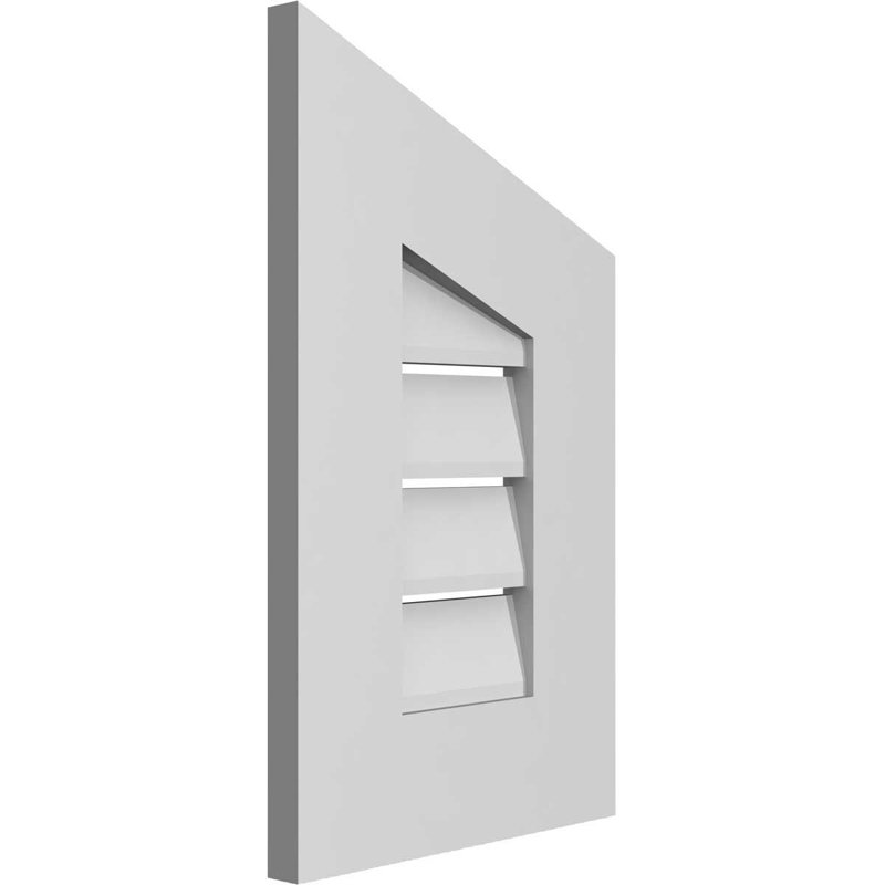 Half Peaked Right Surface Mount Signature Urethane Functional Gable Vent 5/12 Pitch Primed Tan, 20" H x 12" W x 1" D