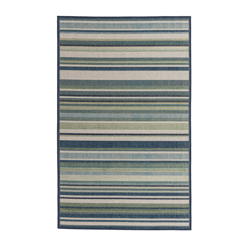 Tavon Striped Indoor / Outdoor Rug, Rectangle 5'3" x 7'7"