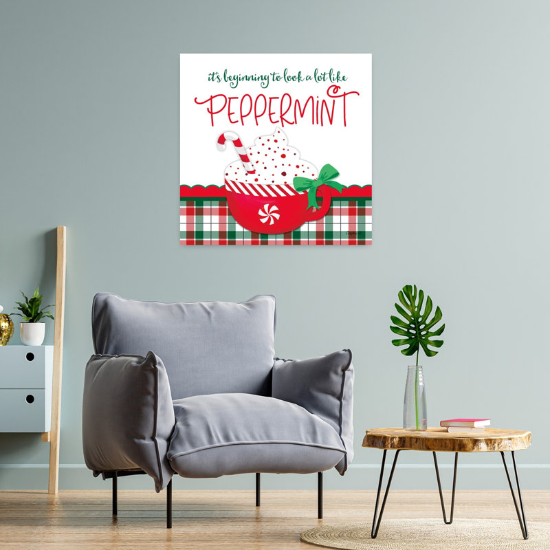Looks Like Peppermint, art d'hiver contemporain, H 24 po x l 24 po
