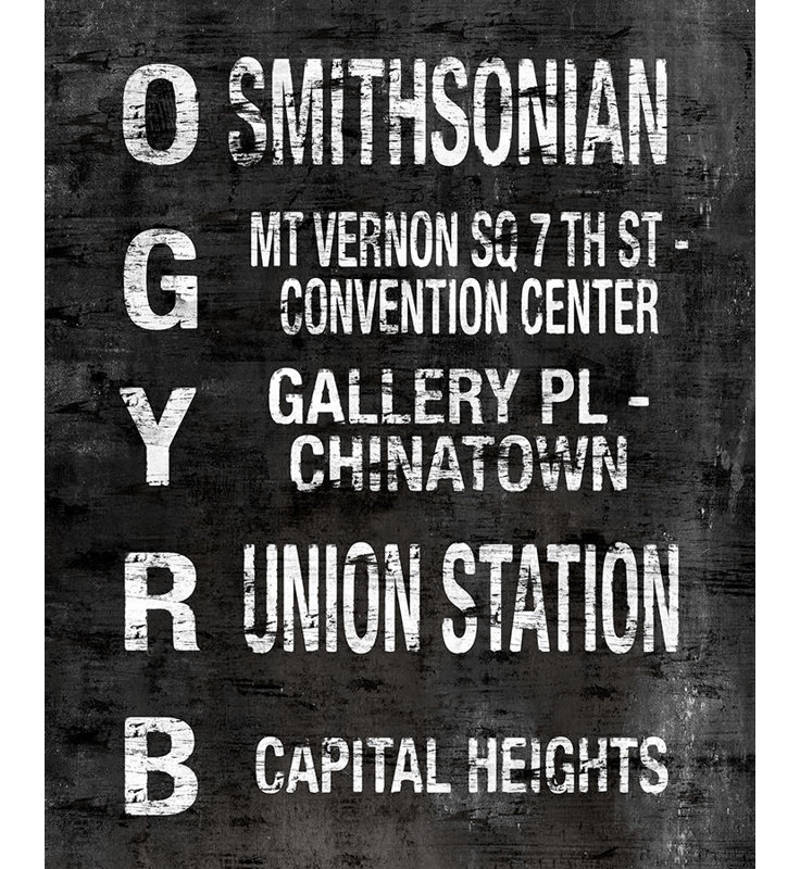Subway - DC II - Art textuel, H 30 po x l 24 po x P 1,5 po, Plexi
