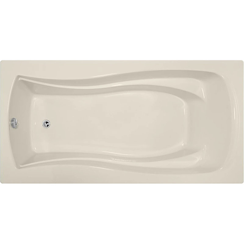 Charlotte 72'' x 36'' Soaking Acrylic Bathtub, Biscuit, Satin Nickel