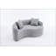 Causeuse à double profondeur courbée en S avec éponge à compression complète, chenille gris clair, conception modulaire pour les petits appartements, capacité de 400 lb-186509748