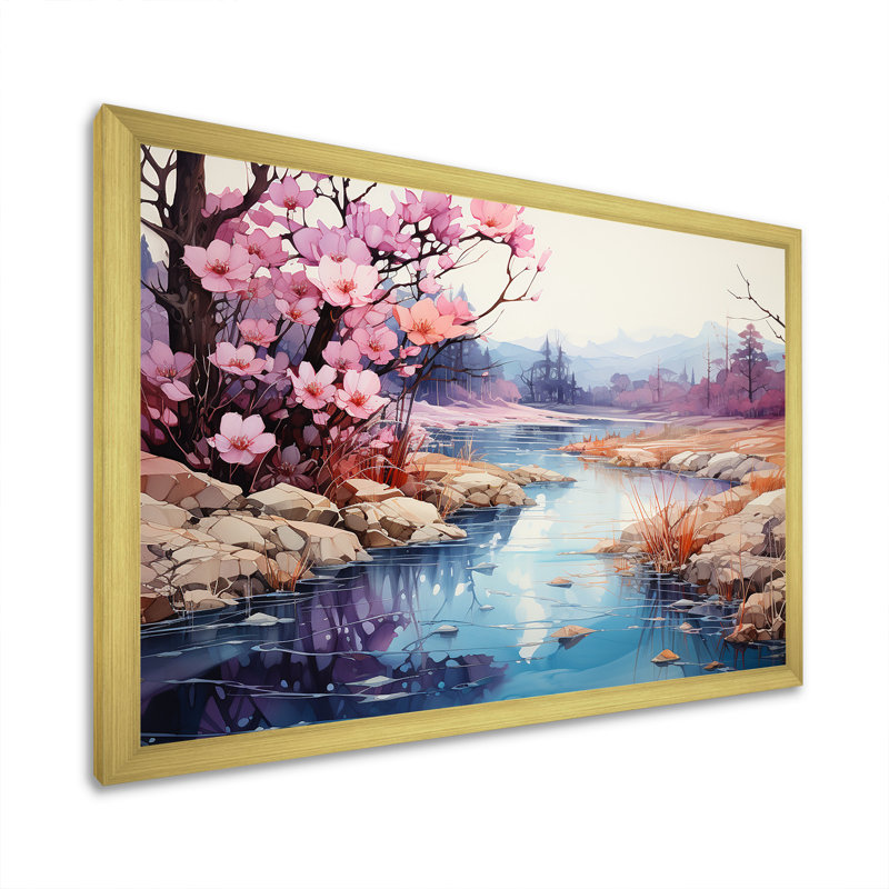 Impression sur toile «Al tranquillité» - campagne, Cadre doré simple, H 30 po x l 40 po
