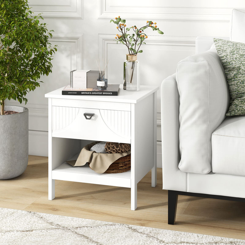 45cm W Manufactured Wood Bedside Table