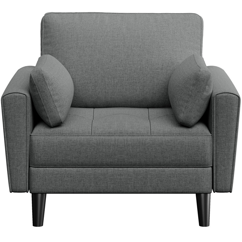 Upholstered Accent Chair, Dark Grey