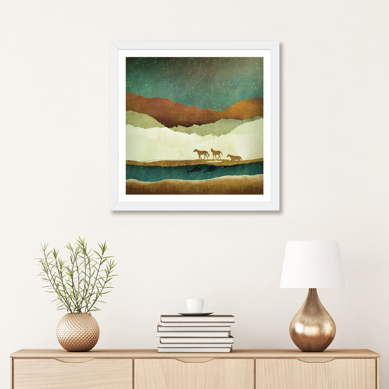 " Stary Range ", 24" H x 24" W x 1" D, White Paper Framed