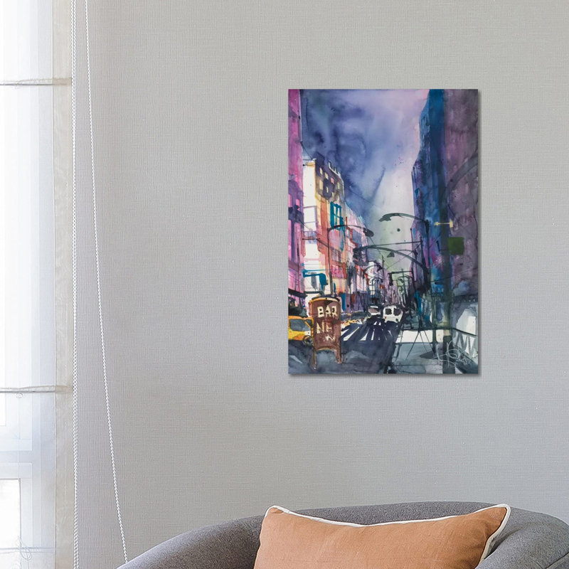 New York Aquarel II by Andreas Mattern - Wrapped Canvas Painting, 66.04 cm H x 45.72 cm W