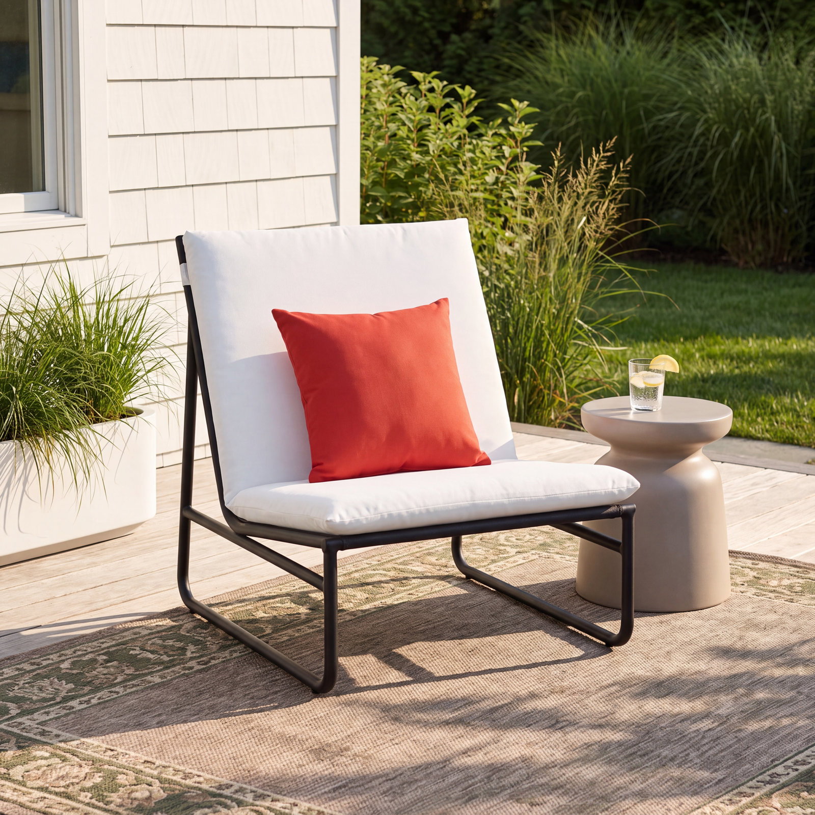 Sean Patio Lounge Chair, Black