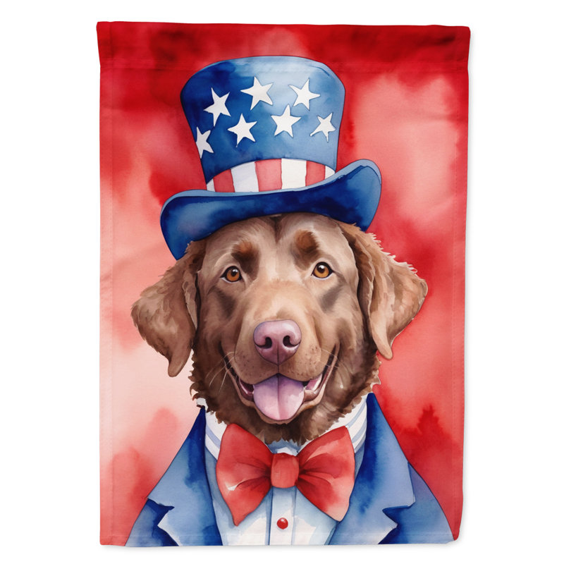 Patriotic American Garden Flag, Chesapeake Bay Retriever