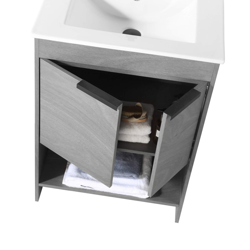 24" Single Bathroom Vanity, Classic Gray