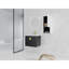 Meuble-lavabo moderne avec lavabo en céramique et tablette latérale - 24 po