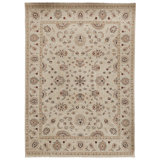 Hand Knotted Wool Area Rug in Ivory