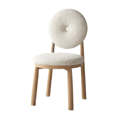 Wrought Iron Solid Wood Decorative Stool In White