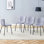 Chaises de salle à manger de luxe minimalistes 4 pièces - Pieds en métal noir, tissu confortable, design moderne à toutes fins décoratives