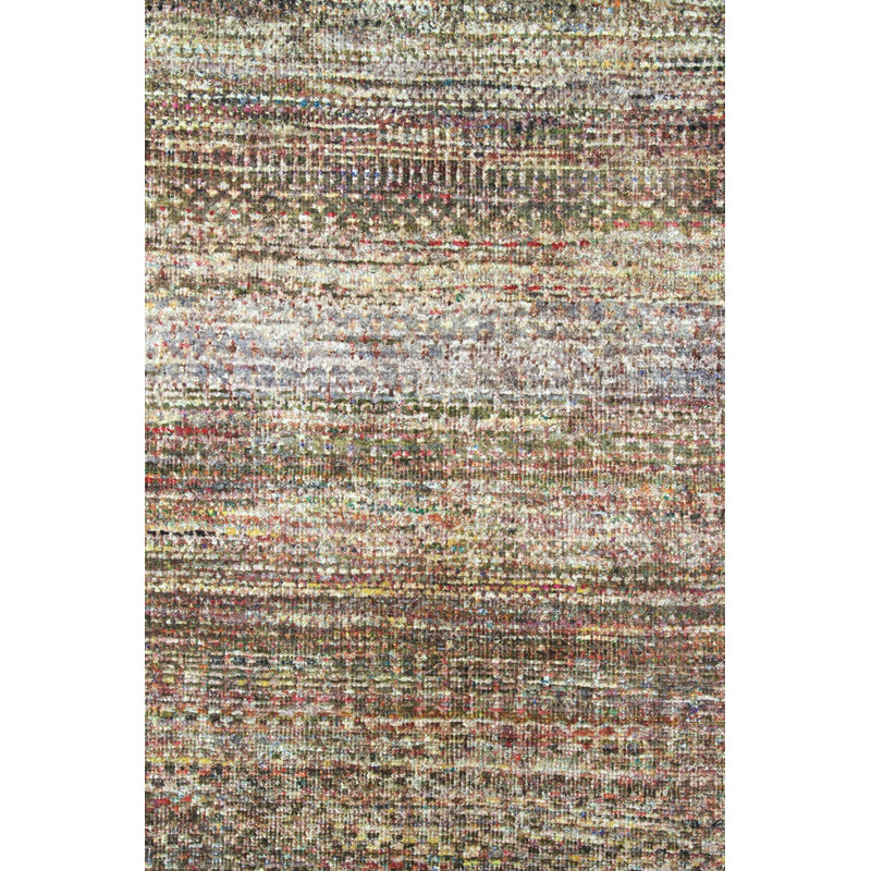 Tapis unique en soie 10 pi 2 po x 14 pi 6 po Silk Treasures