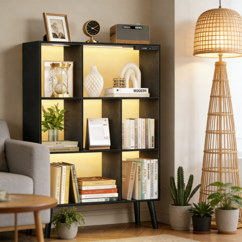 110cm H x 80cm W Standard Bookcase, Black