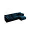 Canapé modulaire surdimensionné en L avec repose-pieds réversible en chenille bleue Free Combination Comfy Upholstery-823723764