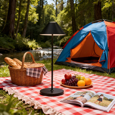 16" Outdoor & Cordless Table Lamp Modern Table Lamps, Adjustable Colour Temperature Table Lamp With Rechargeable