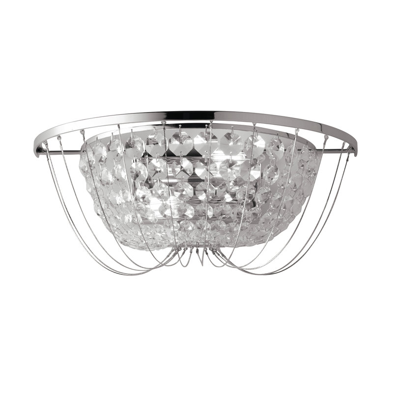 Graddy Aluminium (hammered) Flush Mounted Sconce, Chrome, Chrome