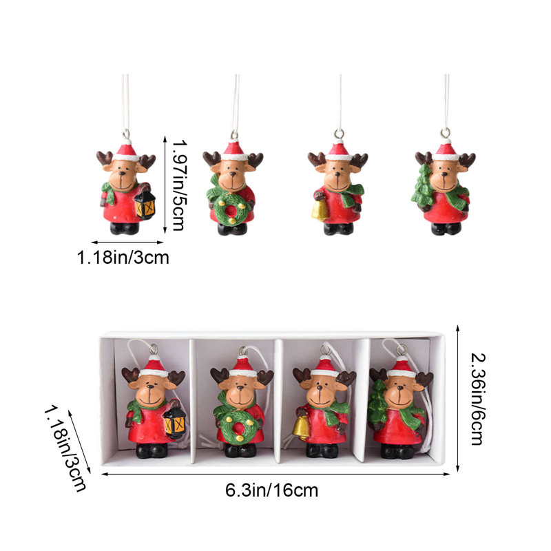 Mini-luminaire suspendu en résine 4 pièces 4 pièces, E