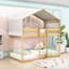 Lit superposé simple en bois avec tente et maisonnette-1100766013