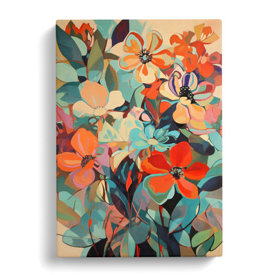 Reith Flowers Retro Vol.12 - Wrapped Canvas