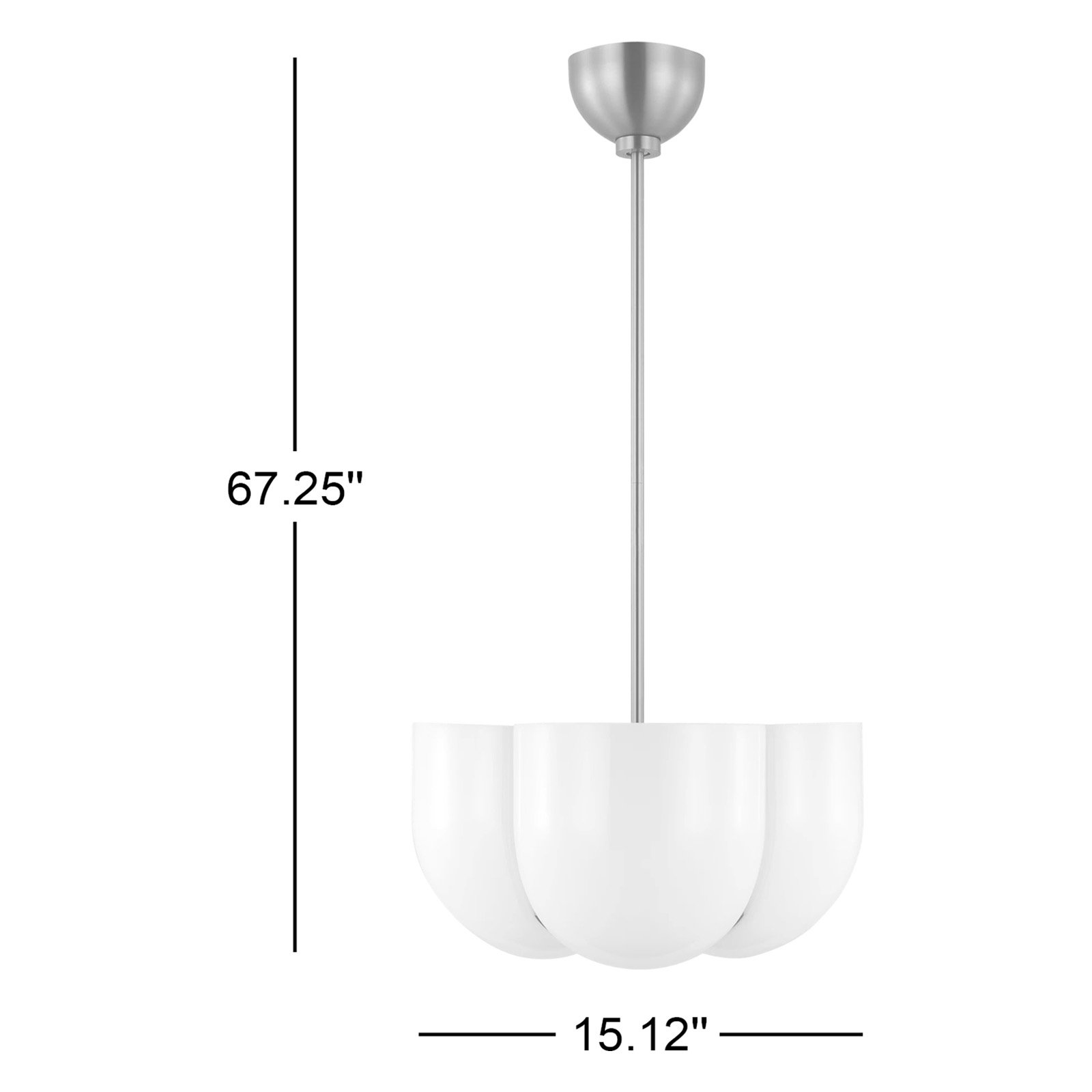 4 Light Glass Dimmable Pendant, Matte White