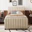 Lit plateforme tapissier simple en velours avec lit gigogne simple-1797025839