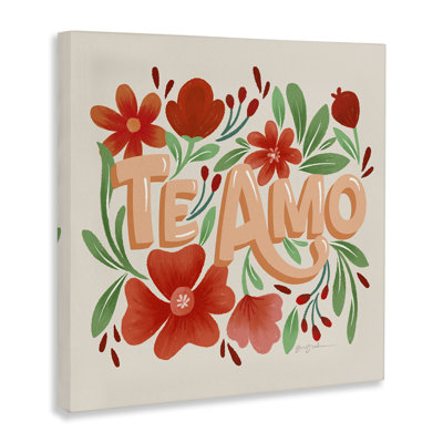 «Te Amo con Flores Rojas», art mural sur toile par Gia Graham
