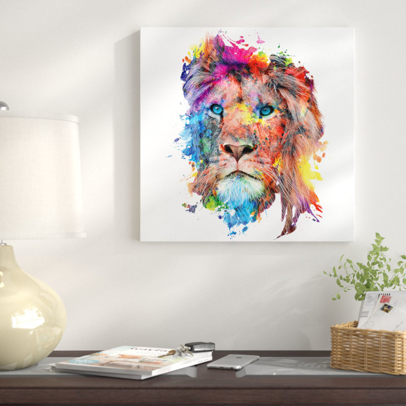 «Lion», impression sur toile, H 18 po x l 18 po x P 1,5 po, Toile tendue