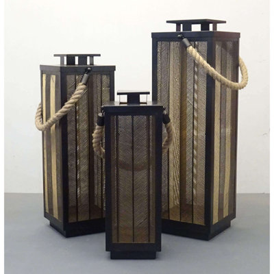 3 Piece Metal Wall Lantern Set