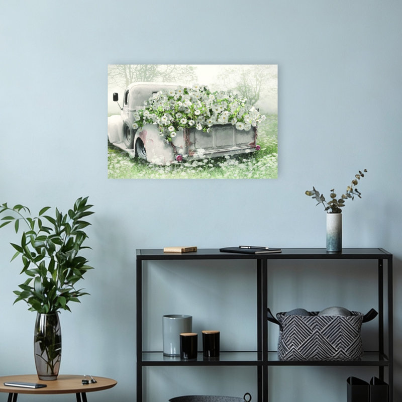 Blooming Bed Modern Rustic Vintage Landscape Summer Wall Art Print 1 Piece Wrapped Canvas Wall Art, 30.48cm H x 45.72cm W