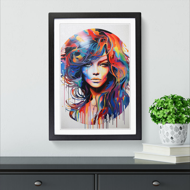 Vinyl Record Informel - Single Picture Frame Print on Wood, Black, 34cm H x 25cm W x 2cm D