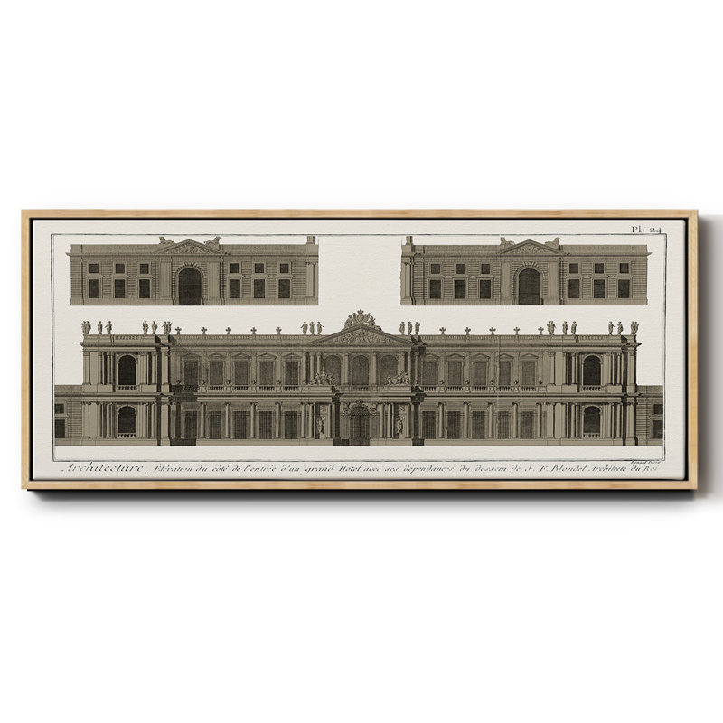 Buildings & Facades I- Framed Canvas, 24" H x 60" W