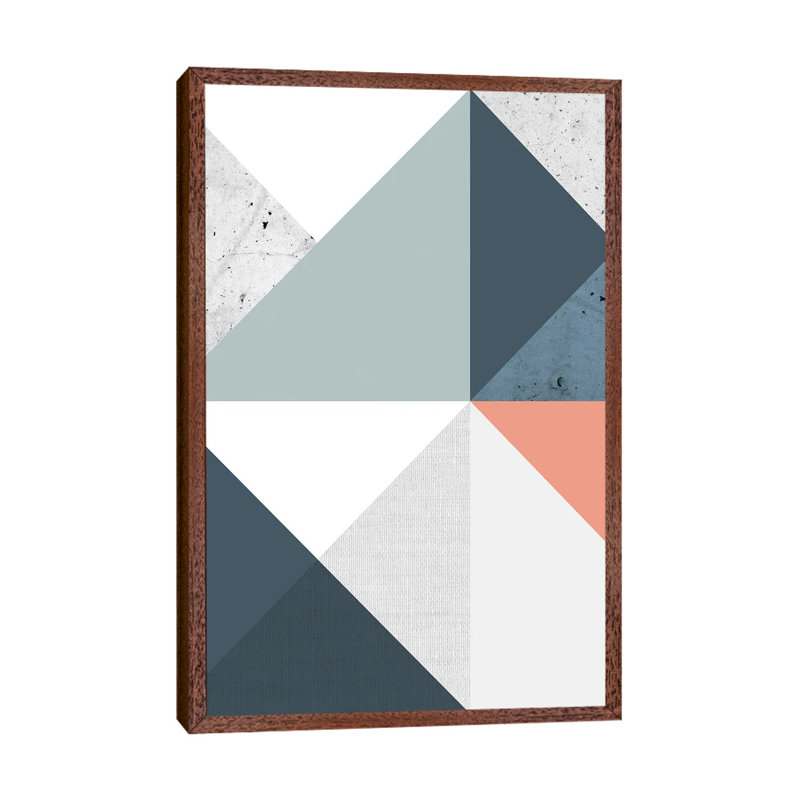 Modern Geometric XII - Print on Canvas, Brown Framed, 152.5 cm H x 101.5 cm W