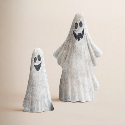 2 Piece Metal Ghost Garden Stake Set