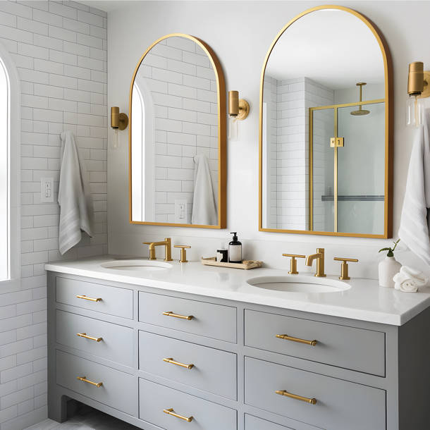 Ebern Designs Syble 48'' Double Bathroom Vanity with Reinforced Acrylic ...