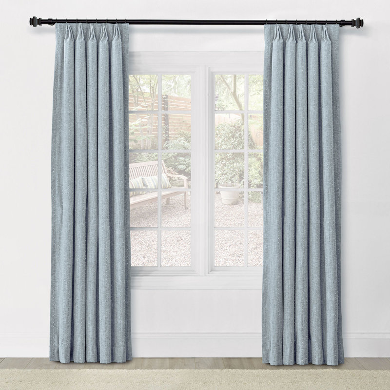 Athena Embroidered Curtain Panel In Cream, Aqua, 40" W x 84" L