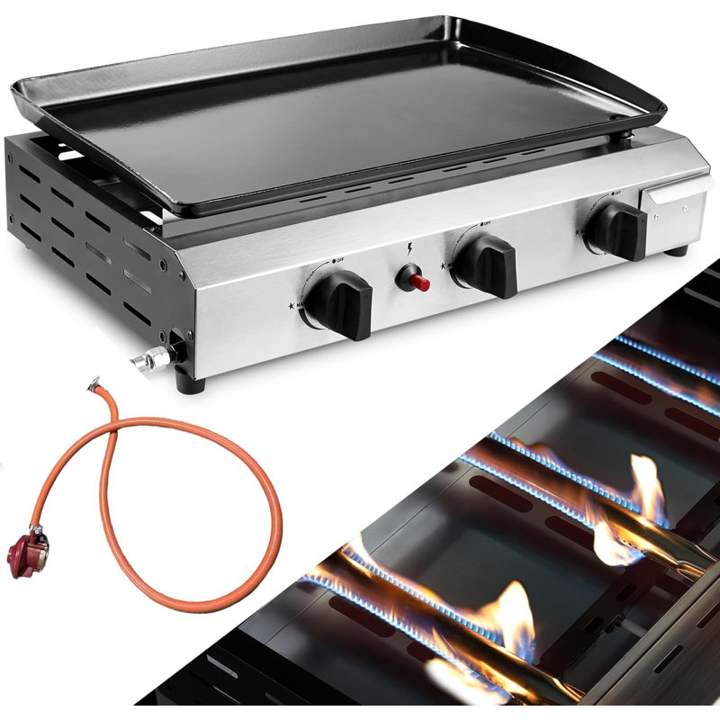 LIFERUN 3 - Burner Countertop Natural Gas 25000 BTU BTU Gas Grill