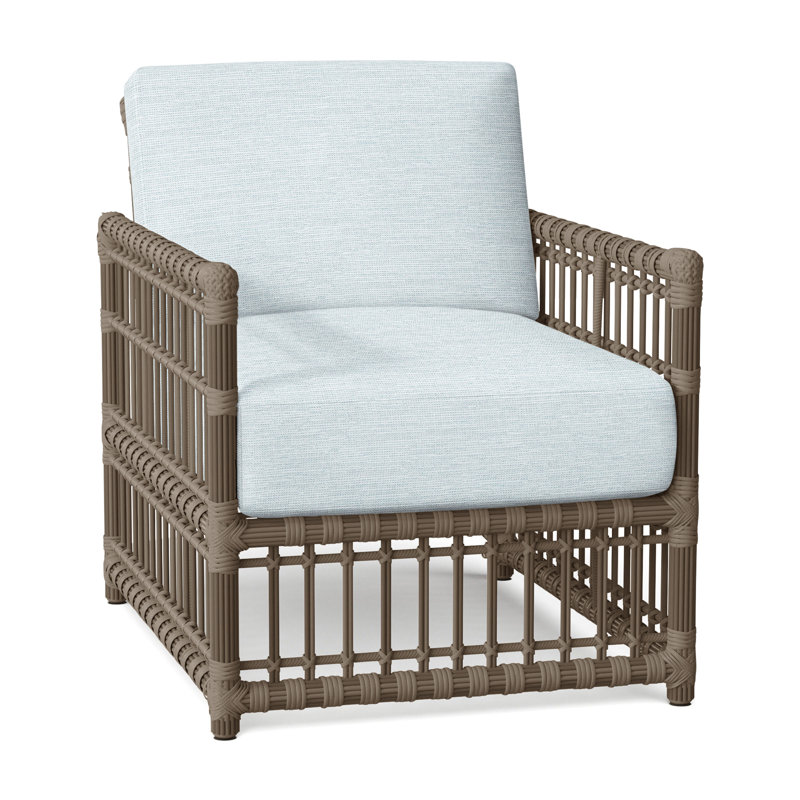 Newport Arm Chair with Cushions, No Welt, Newport #66 Burlap, Paper Sky