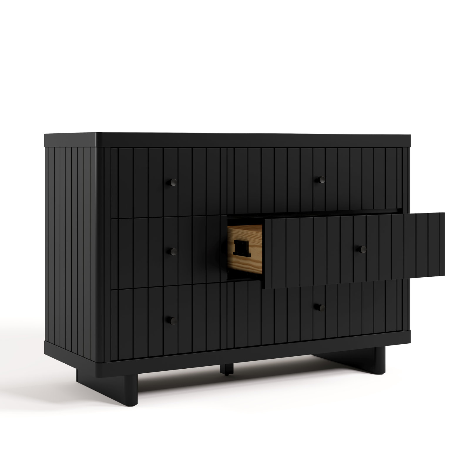 Kyoto Wood 6-Drawer Dresser, Black