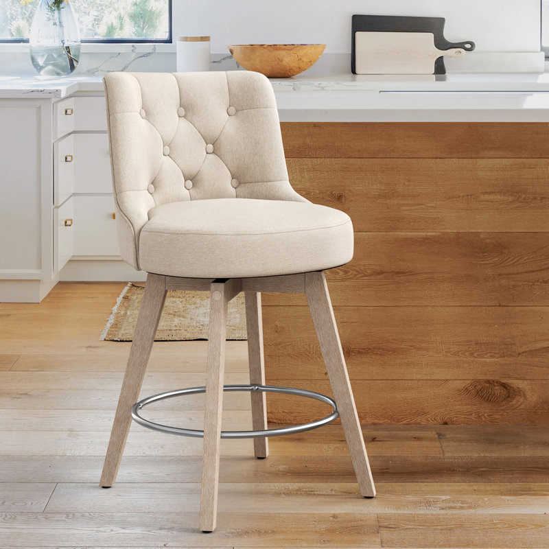 Tabouret de comptoir pivotant 26,7 po Arleine, Blanc