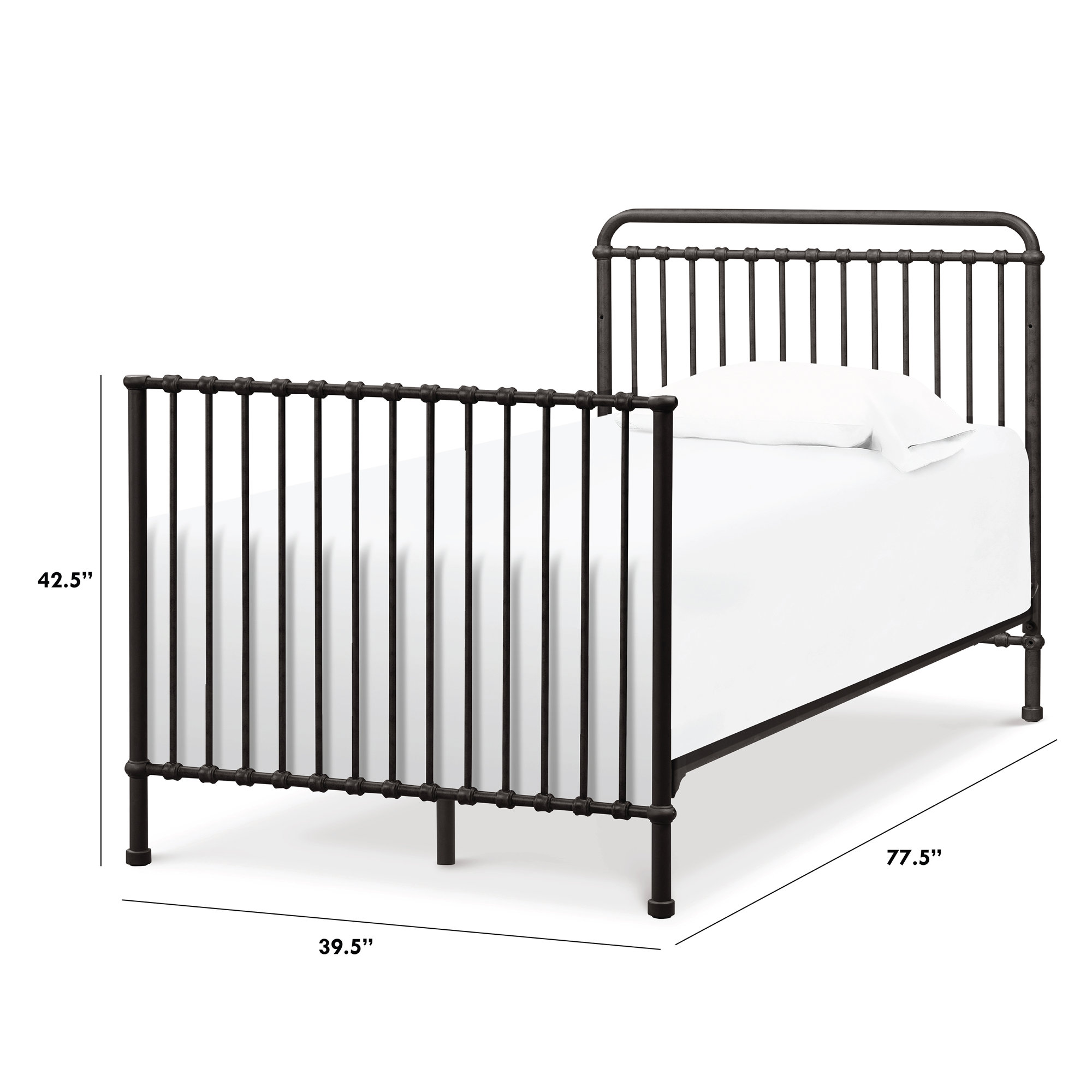 Winston Twin Bed Rails, Vintage Iron