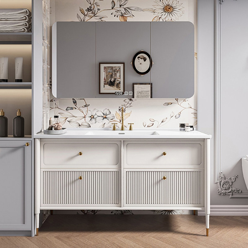 French style stylish simple bathroom cabinet, Off White