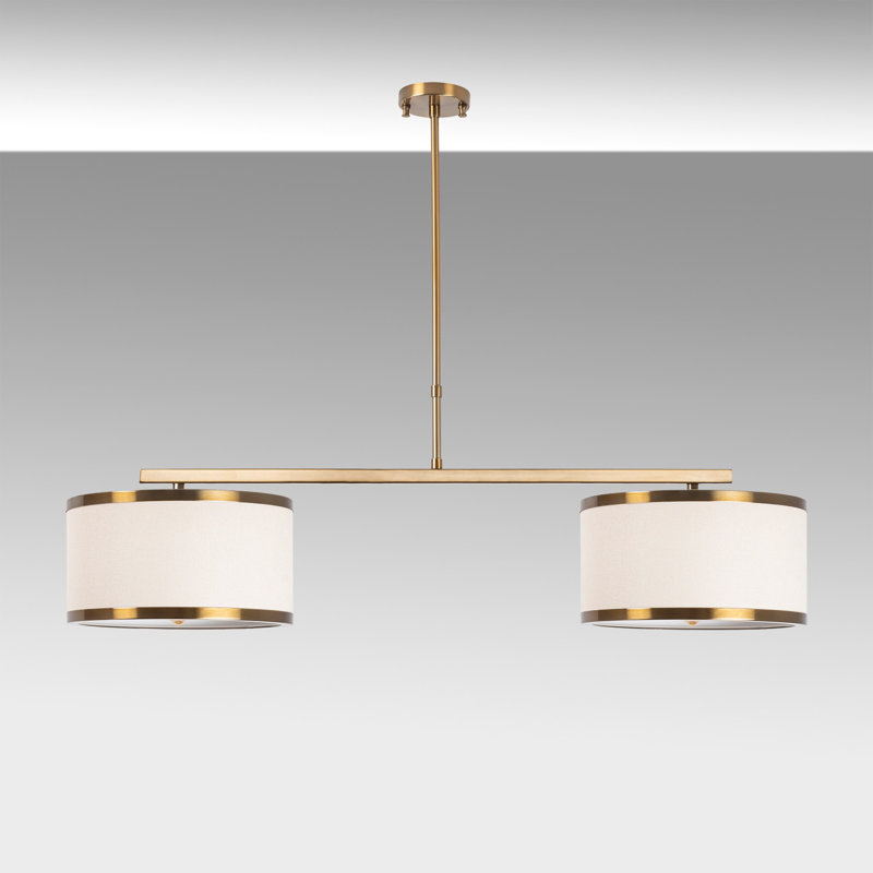 Lustre rétro élégant, hauteur réglable, 29,5 po x 11,8 po x 14,6 po | Corps en métal avec abat-jour de 11,8 pouces | 2 x douilles E27 (40 W maximum) | Parfait pour la décoration glamour de la maison | Homologué IP20, ampoule non incluse, idéale pour le salon et la salle à manger