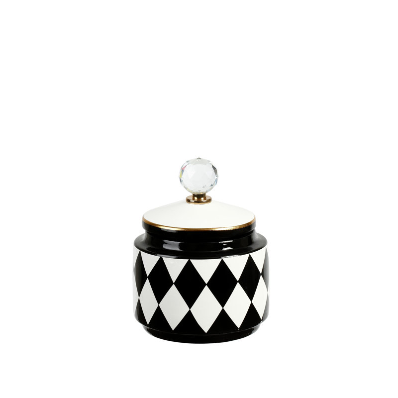7.5" Ceramic Jar, 8" H x 6" W x 6" D