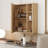 Multi-Function Wood Grain Mirror Cabinet with Storage, Space-Saving Wall-Mounted Design-1508907074