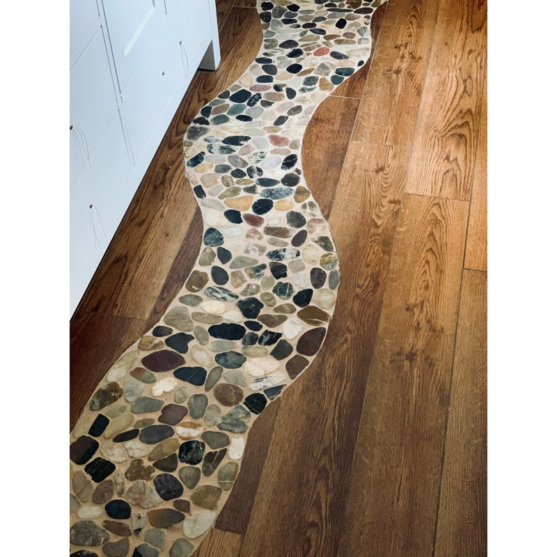 Mosaïque de galets plats mats 12 po x 12 po