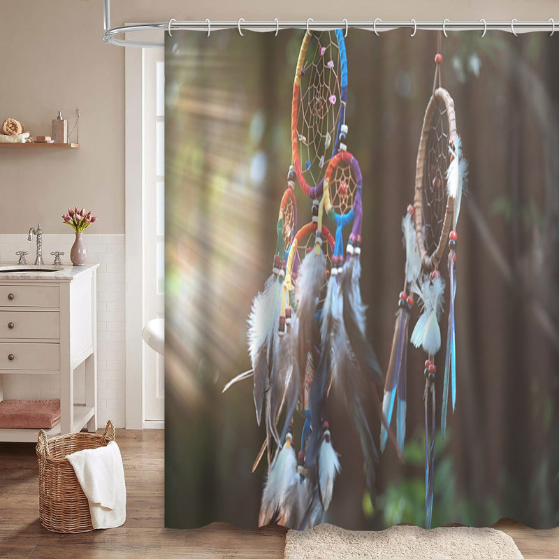 Dream Catcher Sun Native American Shower Curtain with 12 Hooks, L 72 po x l 78 po